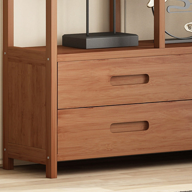 Etagere Shelf Bookcase Brown Vertical Bookshelf for Home Office