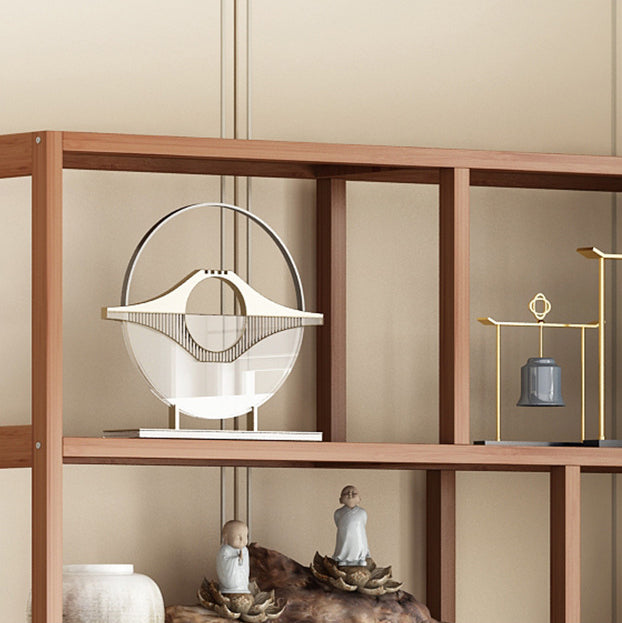 Etagere Shelf Bookcase Brown Vertical Bookshelf for Home Office