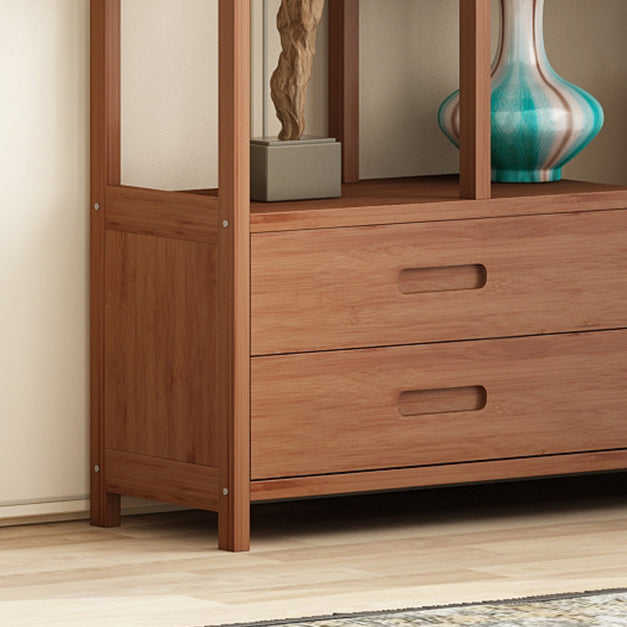 Etagere Shelf Bookcase Brown Vertical Bookshelf for Home Office