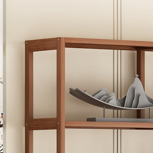 Etagere Shelf Bookcase Brown Vertical Bookshelf for Home Office