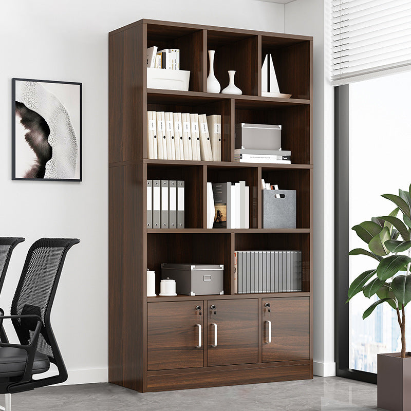 Modern Style Manufactured Wood Bookcase Closed Back Bookshelf for Living Room