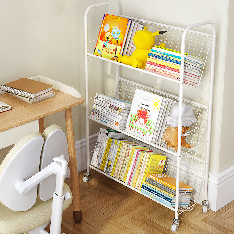 Modern Style Steel Bookshelf Open Back Etagere Bookcase for Home