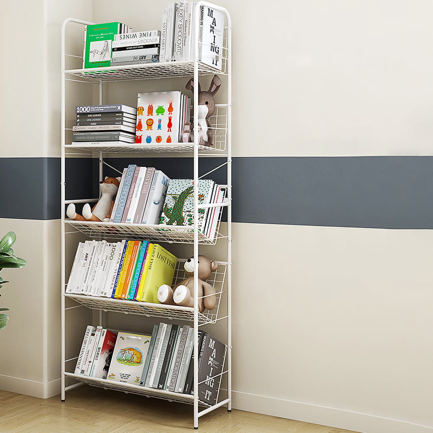 Modern Style Steel Bookshelf Open Back Etagere Bookcase for Home