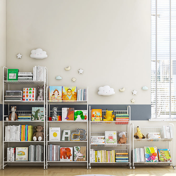 Modern Style Steel Bookshelf Open Back Etagere Bookcase for Home