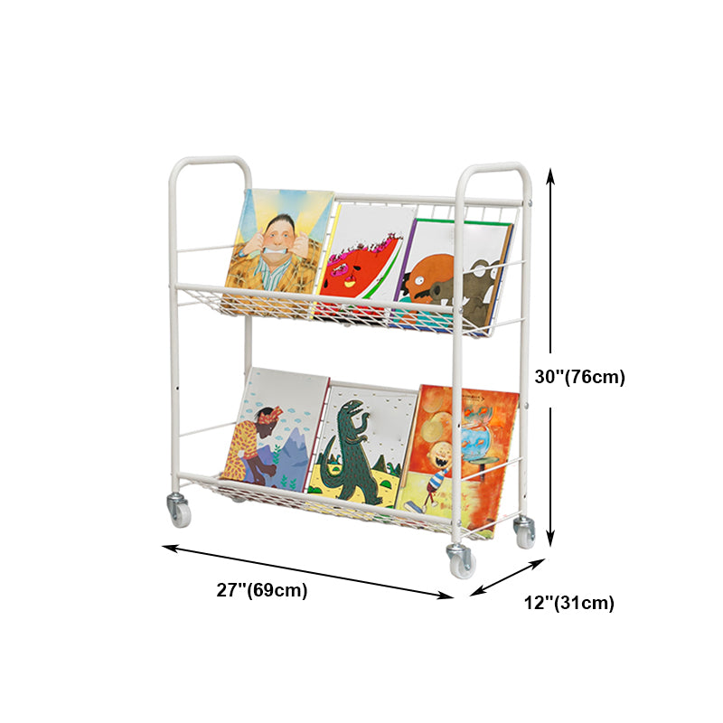 Modern Style Steel Bookshelf Open Back Etagere Bookcase for Home