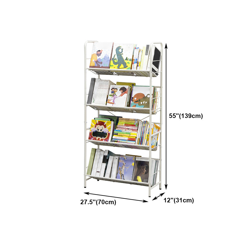 Modern Style Steel Bookshelf Open Back Etagere Bookcase for Home