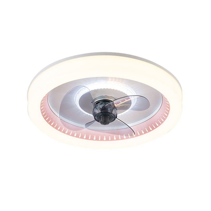 Nordic Style LED Fan Light Metal Round Flush Mount Light for Living Room