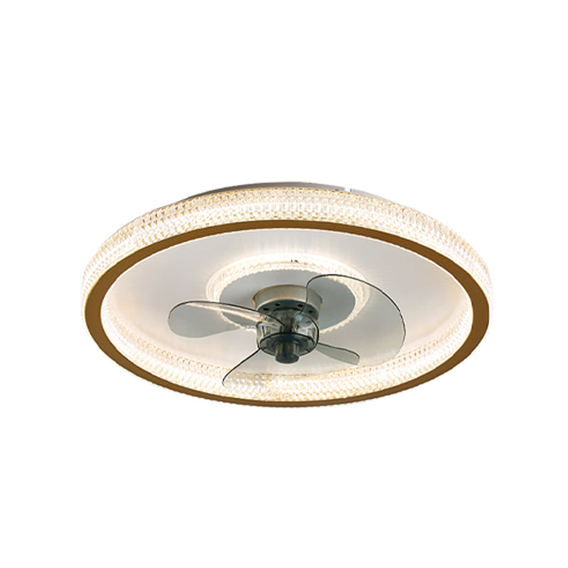 Nordic Style LED Fan Light Metal Round Flush Mount Light for Living Room