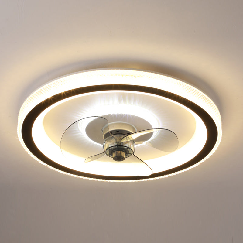 Nordic Style LED Fan Light Metal Round Flush Mount Light for Living Room