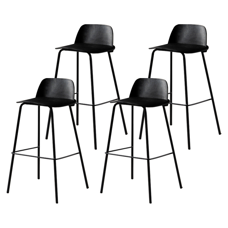 Modern Backrest Armless Counter Stool Iron Bar Stool with Plastic Cushion