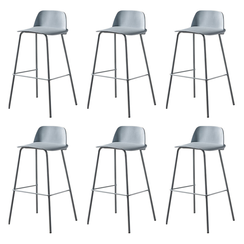 Modern Backrest Armless Counter Stool Iron Bar Stool with Plastic Cushion