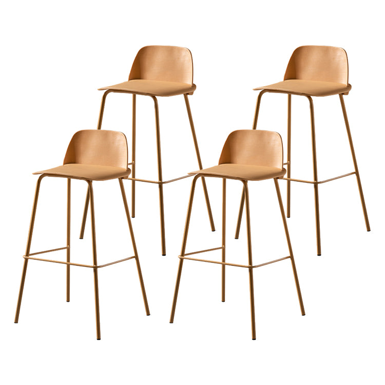 Modern Backrest Armless Counter Stool Iron Bar Stool with Plastic Cushion