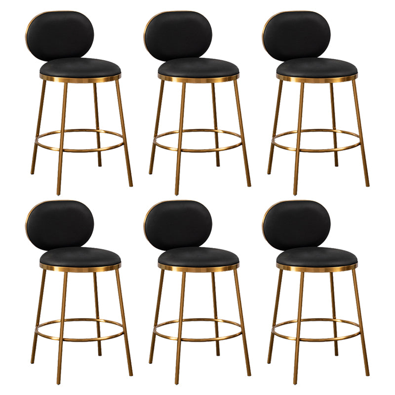 Nordic Glam Bar-stool PU Leather Counter Bar Stool with Metal Legs