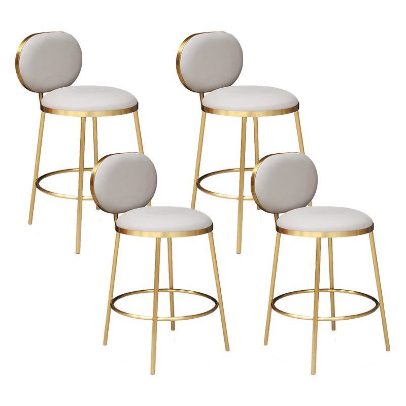 Nordic Glam Bar-stool PU Leather Counter Bar Stool with Metal Legs