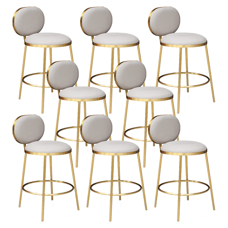Nordic Glam Bar-stool PU Leather Counter Bar Stool with Metal Legs