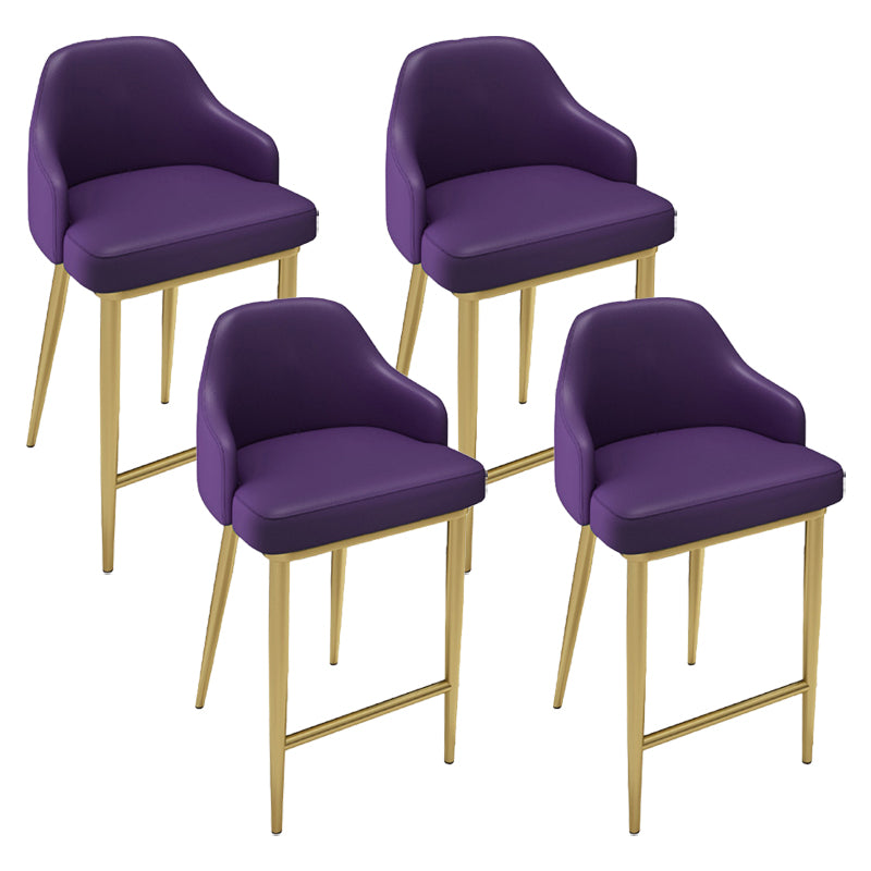 Nordic Glam Bar-stool PU Leather Counter Bar Stool with Metal Legs