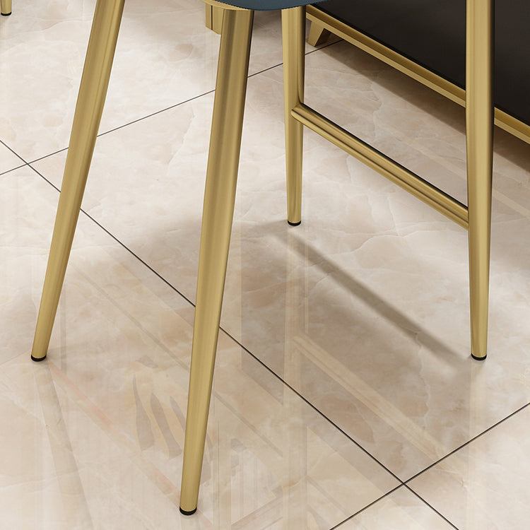 Nordic Glam Bar-stool PU Leather Counter Bar Stool with Metal Legs