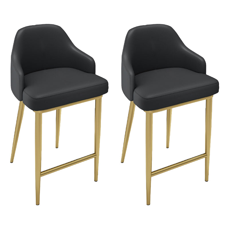 Nordic Glam Bar-stool PU Leather Counter Bar Stool with Metal Legs