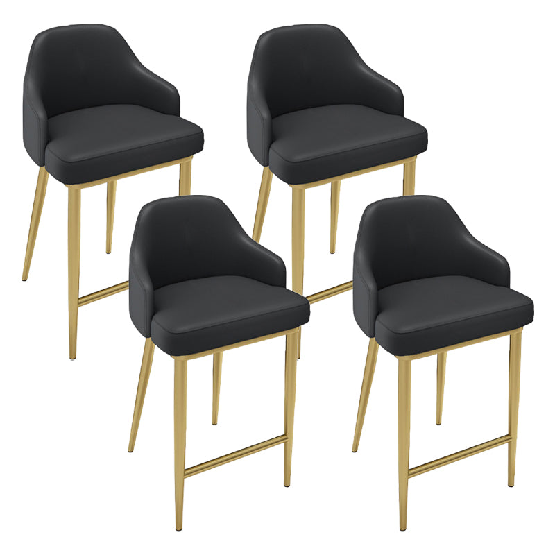 Nordic Glam Bar-stool PU Leather Counter Bar Stool with Metal Legs