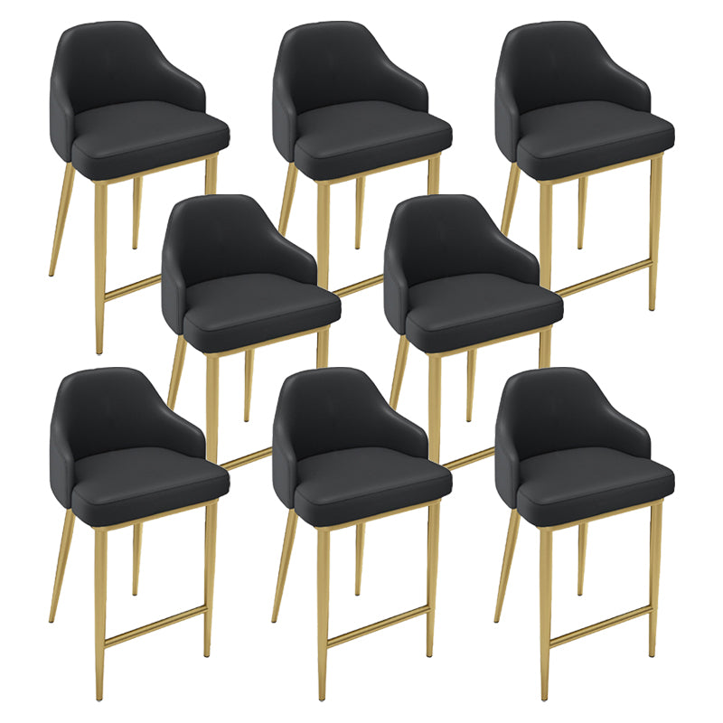 Nordic Glam Bar-stool PU Leather Counter Bar Stool with Metal Legs