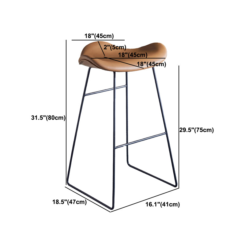 Modern Bar-stool PU Leather Counter Bar Stool with Metal Legs