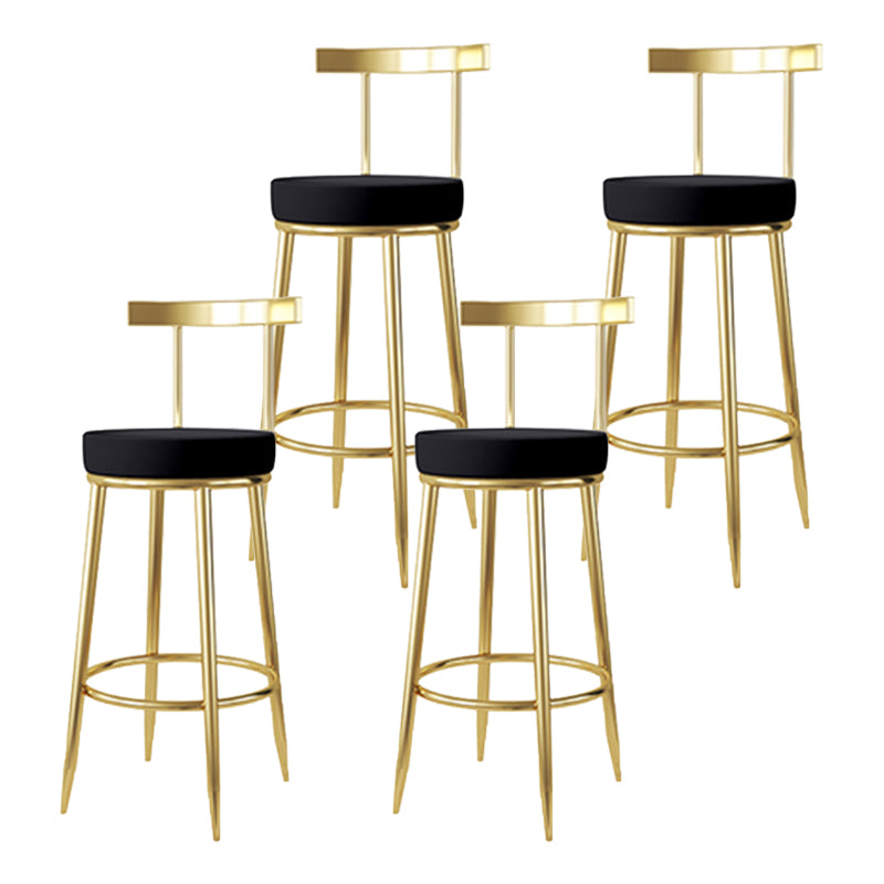 Nordic Glam Bar Stool Round Counter Bar-Stool with Metal Legs