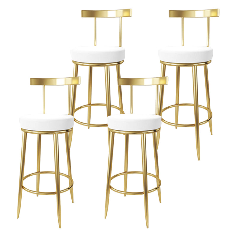 Nordic Glam Bar Stool Round Counter Bar-Stool with Metal Legs