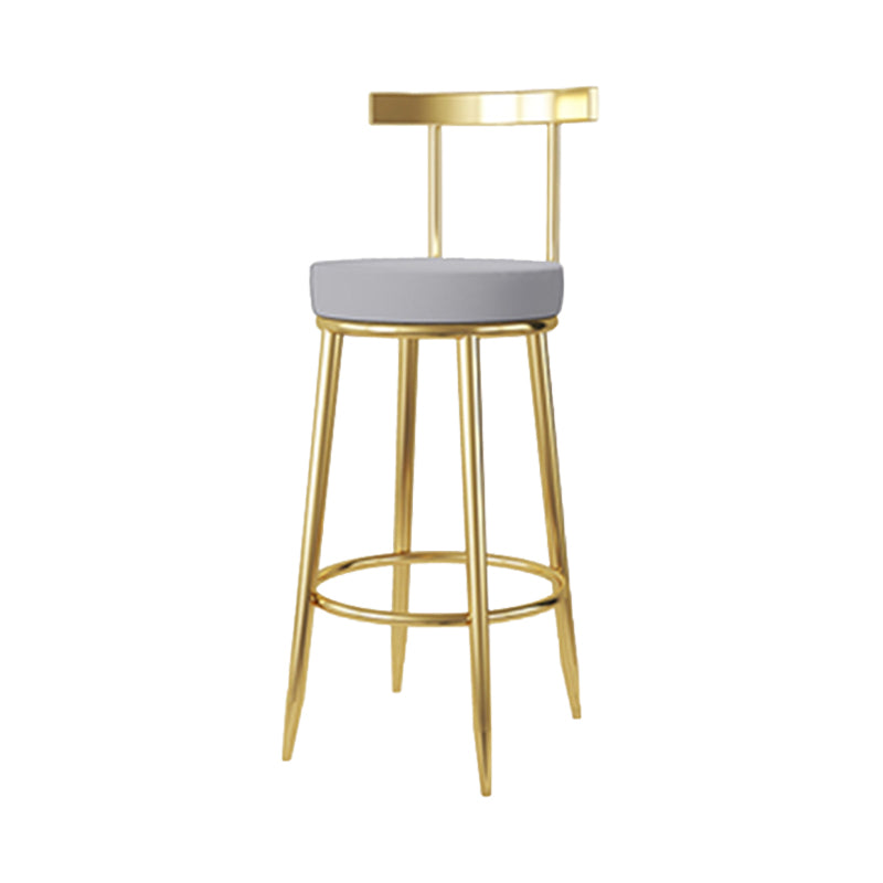Nordic Glam Bar Stool Round Counter Bar-Stool with Metal Legs
