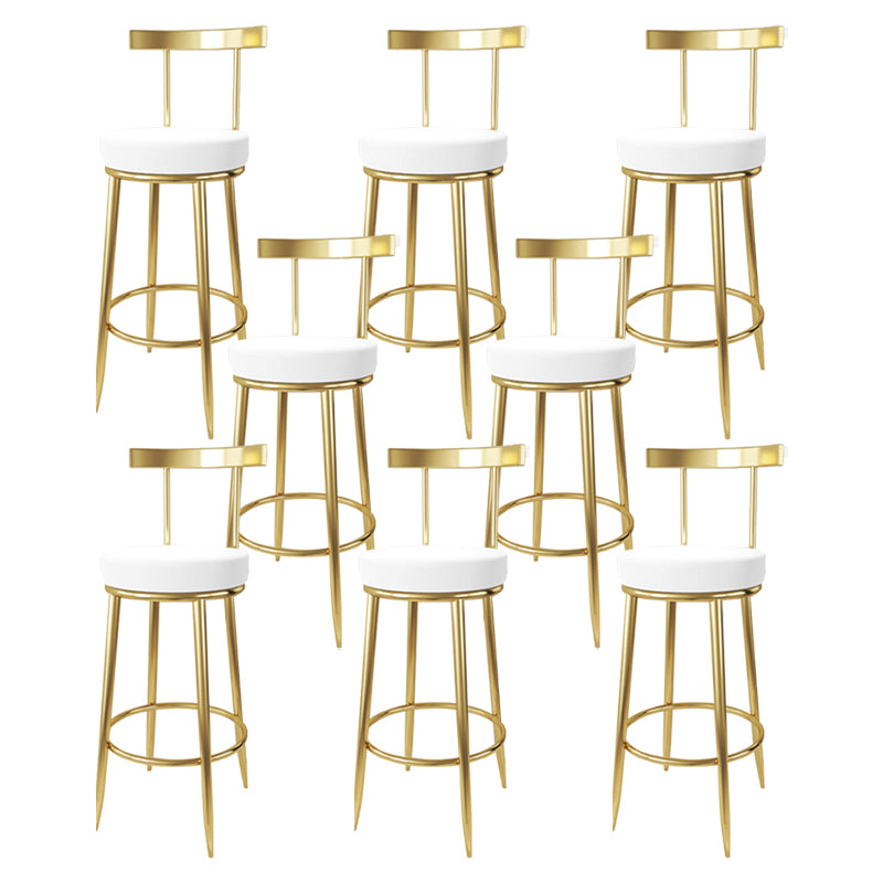 Nordic Glam Bar Stool Round Counter Bar-Stool with Metal Legs