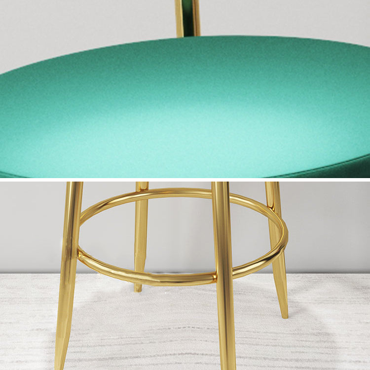 Nordic Glam Bar Stool Round Counter Bar-Stool with Metal Legs