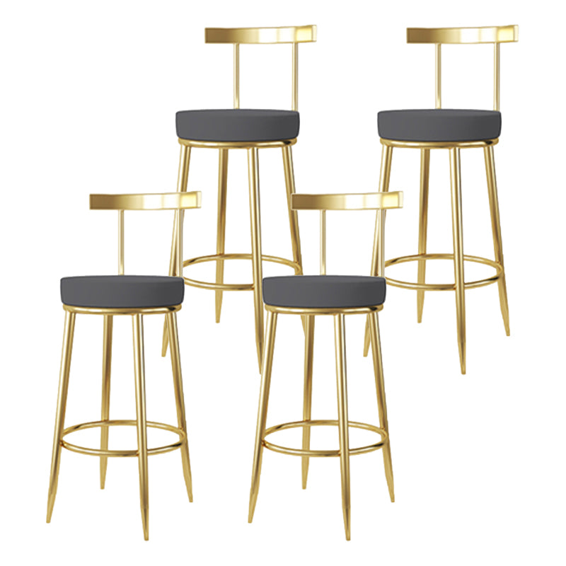 Nordic Glam Bar Stool Round Counter Bar-Stool with Metal Legs