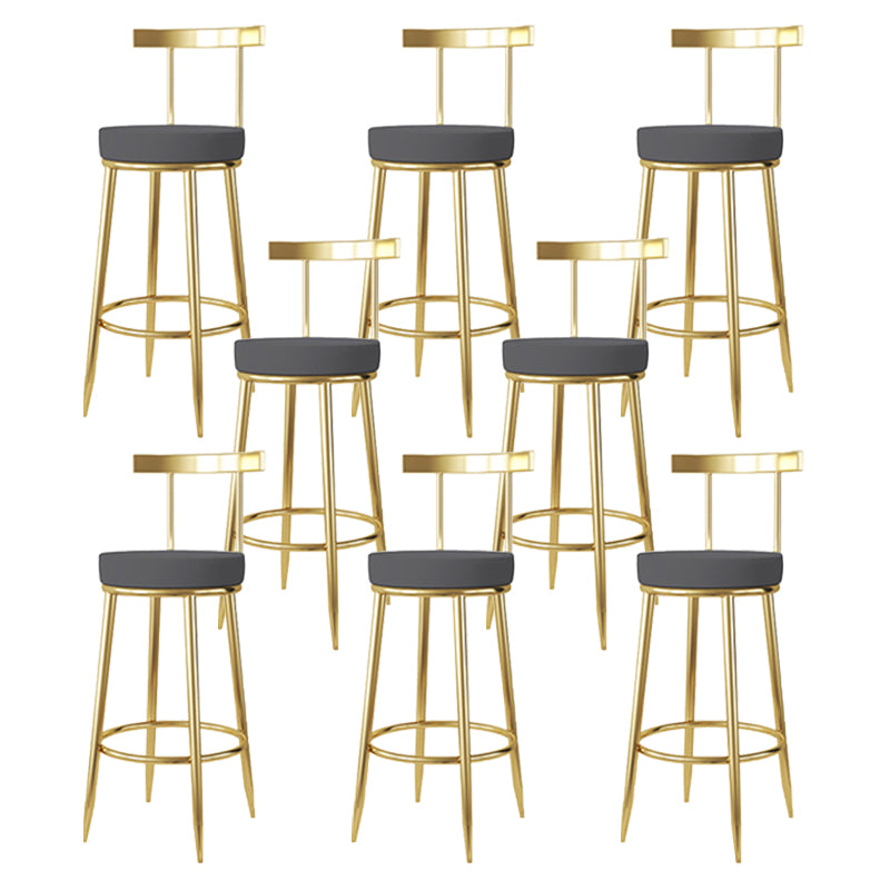Nordic Glam Bar Stool Round Counter Bar-Stool with Metal Legs