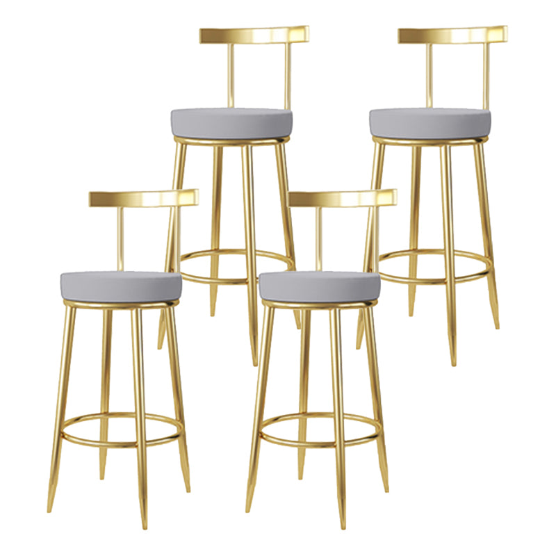 Nordic Glam Bar Stool Round Counter Bar-Stool with Metal Legs