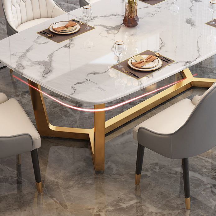 Modern Marble Top Dining Set Rectangle 1/2/5/6/7 Pieces Dining Room Table Set