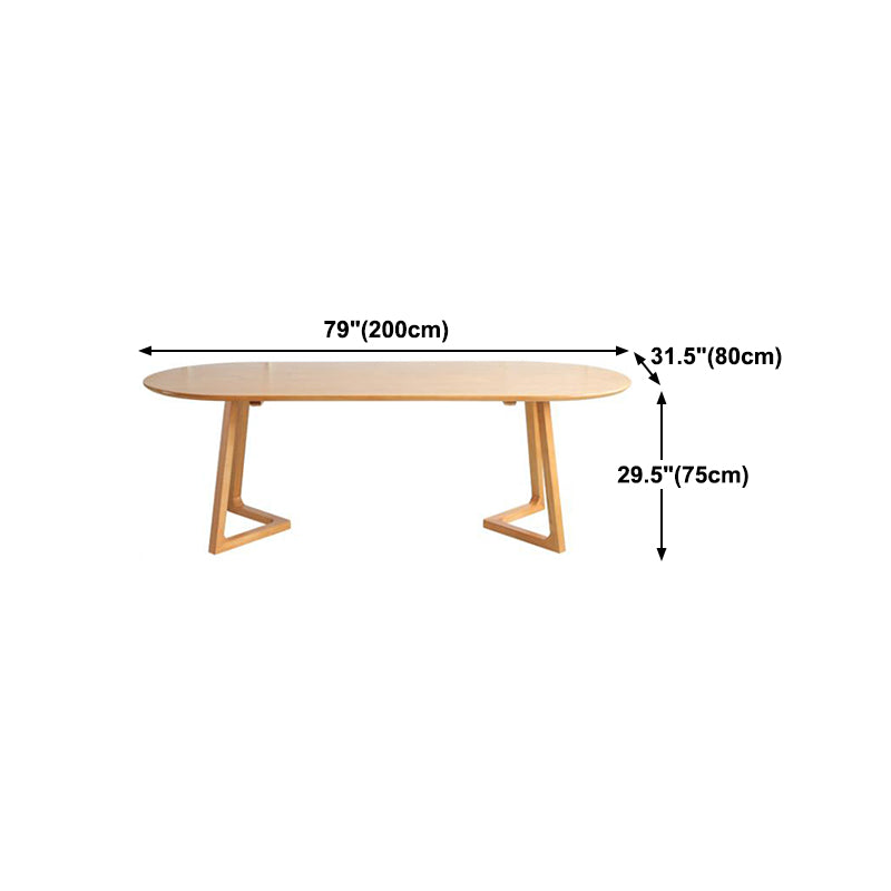 Solid Wood Dining Table Contemporary Oval Dinner Table for Home Kitchen Dinner
