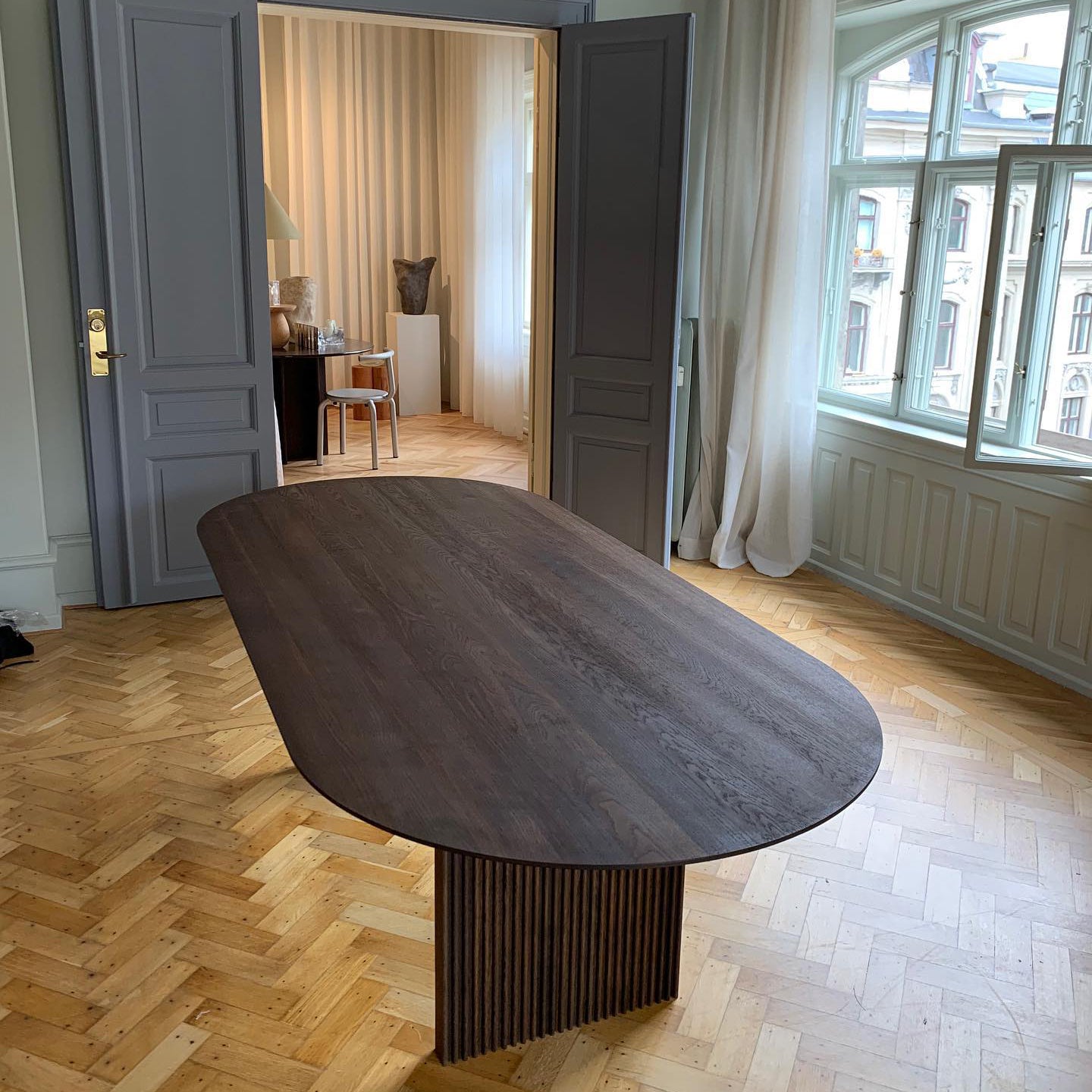 Pine Solid Wood Dining Table Contemporary Dinner Table for Home Kitchen