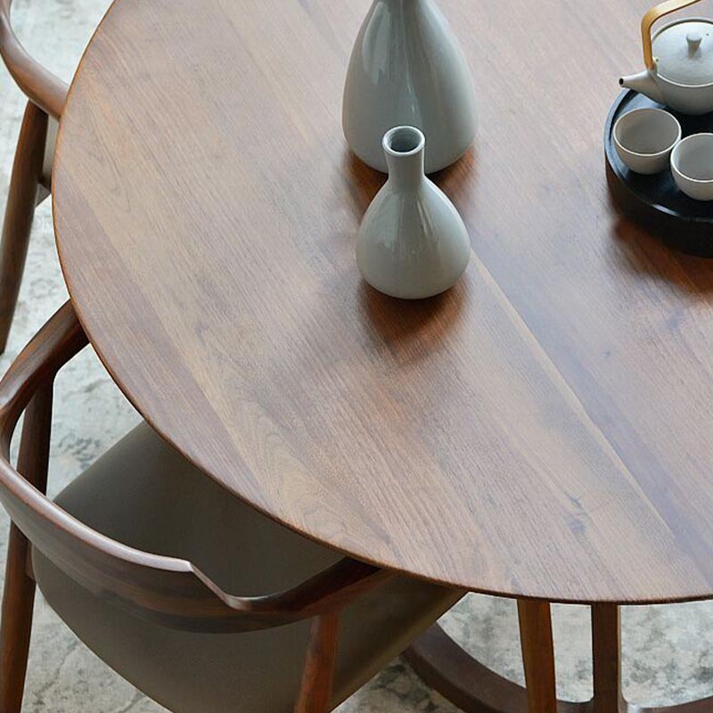 Living Room Minimalism Wood Dining Table Round Pine Dining Table