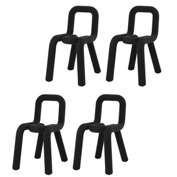 Contemporary Style Open Back Chair Velvet Dining Side Chair for Indoor