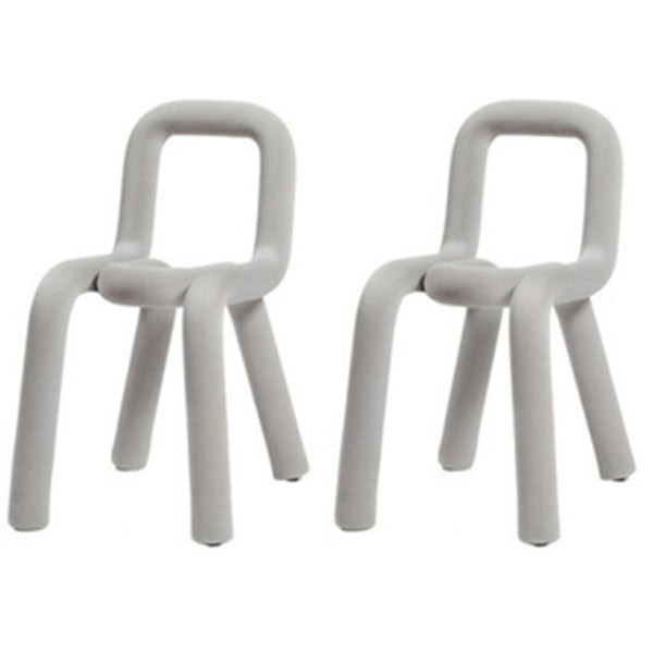 Contemporary Style Open Back Chair Velvet Dining Side Chair for Indoor