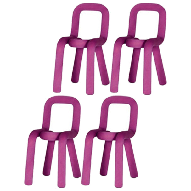 Contemporary Style Open Back Chair Velvet Dining Side Chair for Indoor