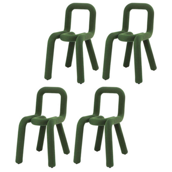 Contemporary Style Open Back Chair Velvet Dining Side Chair for Indoor