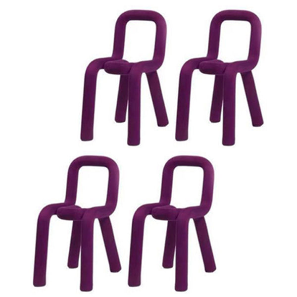 Contemporary Style Open Back Chair Velvet Dining Side Chair for Indoor