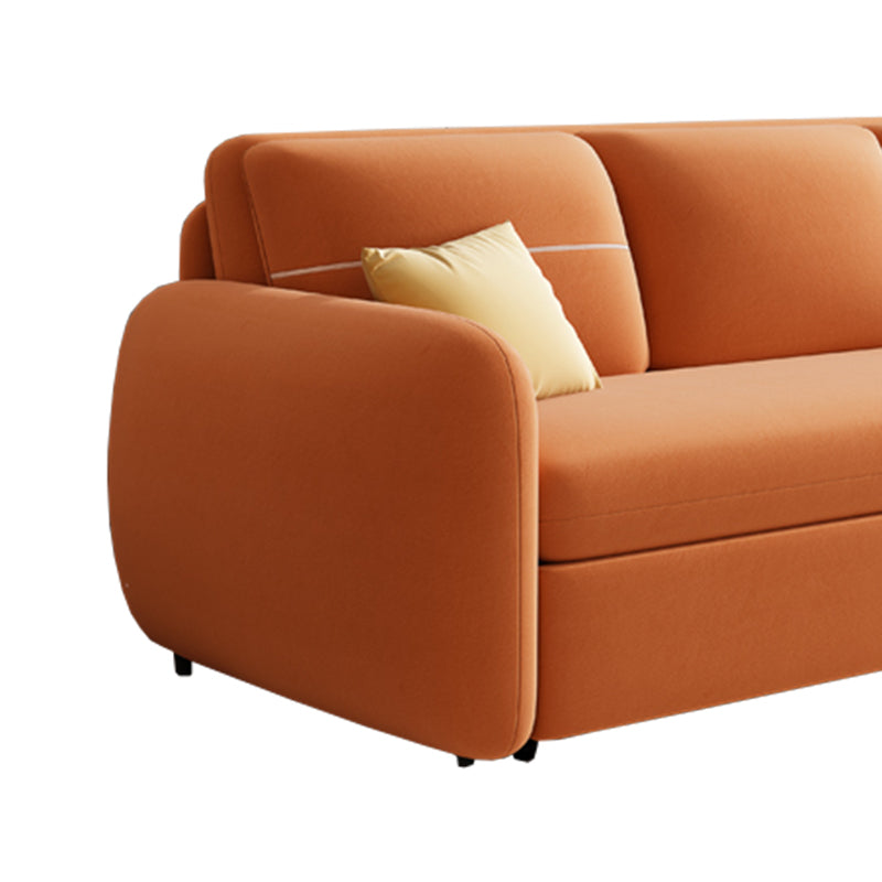 Contemporary Square Arm Convertible Bed Sofa Couch with Pillows