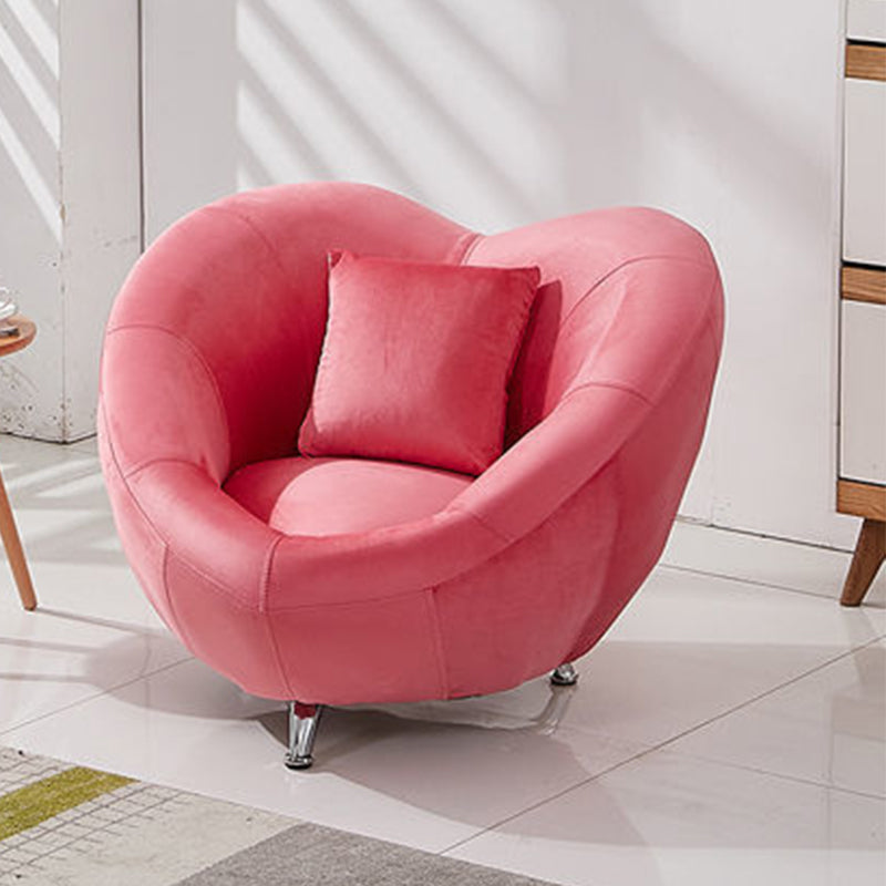 Velvet Barrel Chair 37.40" L x 31.49" W x 29.13" H Solid Wood Frame Barrel Accent Chair