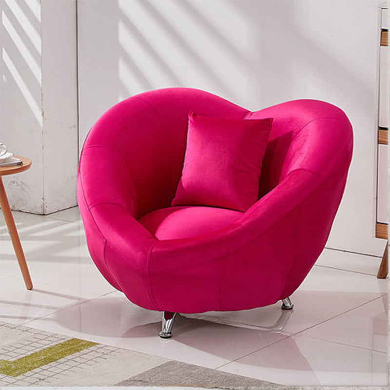 Velvet Barrel Chair 37.40" L x 31.49" W x 29.13" H Solid Wood Frame Barrel Accent Chair