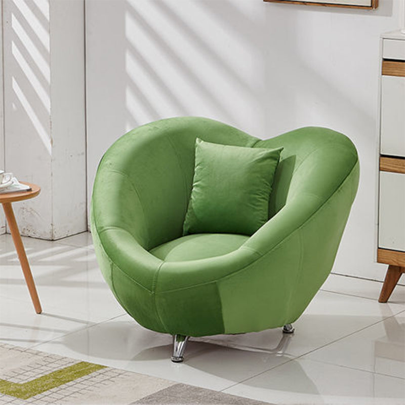 Velvet Barrel Chair 37.40" L x 31.49" W x 29.13" H Solid Wood Frame Barrel Accent Chair