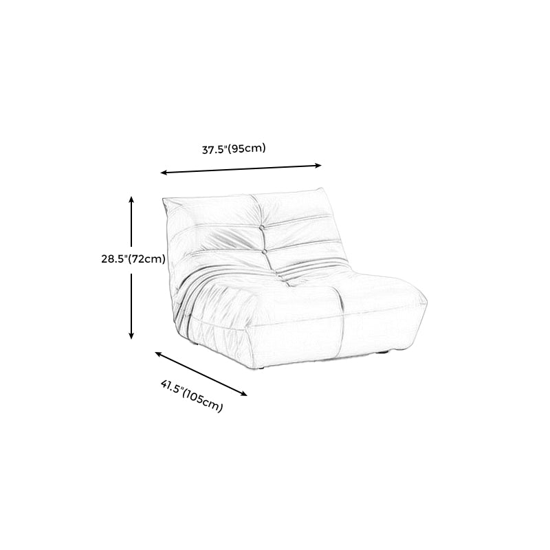 Faux Leather Ergonomic Accent Chair Tufted Back Armless Chair