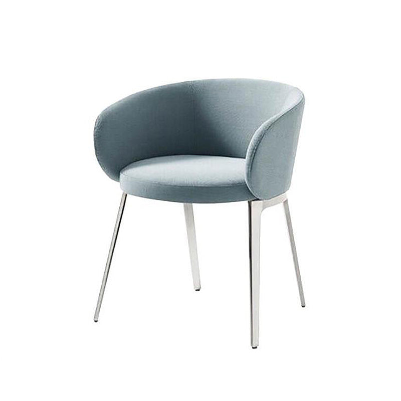 Fixed Back Round Arms Basic Four Leg with Fabric Seat Arms Included Barrel Chair