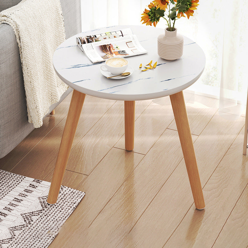 Scandinavian 3 Legs End Table Dia 15.7"/19.7"/23.6" Round Wood Side Table