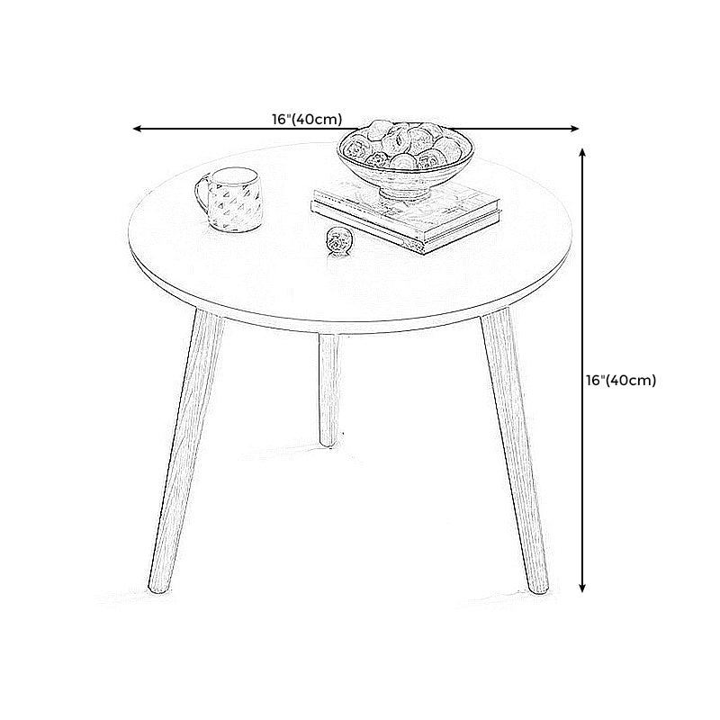 Scandinavian 3 Legs End Table Dia 15.7"/19.7"/23.6" Round Wood Side Table